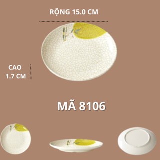 Đĩa Tròn Phíp Lá Tre Phong Cách Nhật Bản 8106