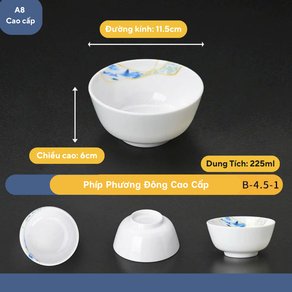 Bát Ăn Cơm Hoa Phương Đông Melamine A8 Cao Cấp B-4.5-1