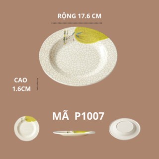 Đĩa Tròn Sâu Hoạ Tiết Lá Tre Phong Cách Nhật Bản P1007