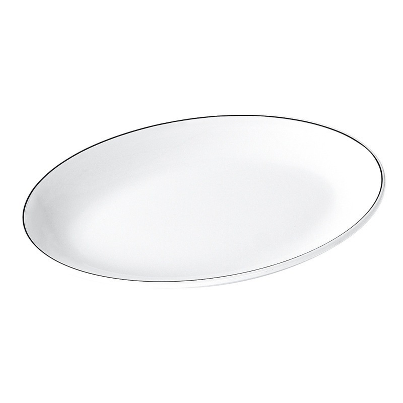 Đĩa Soài Trắng Viền Đen Phong Cách Bắc Âu Melamine A5 7110