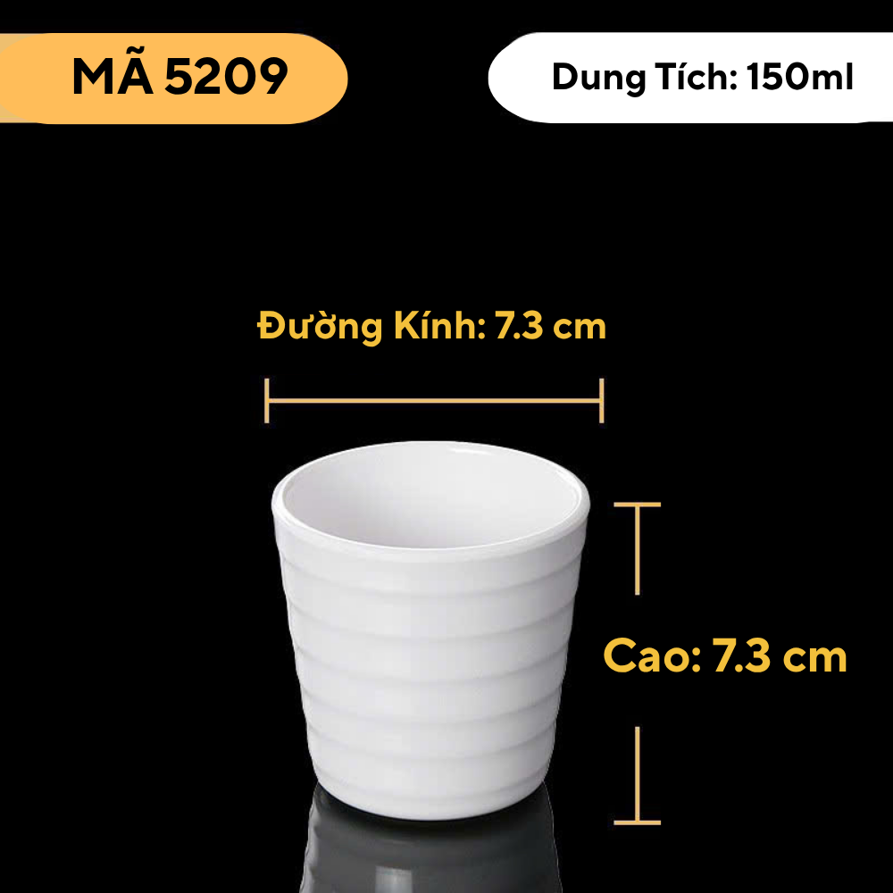 Cốc Phíp Trắng Cao Cấp Melamine A5 5209
