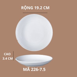 Đĩa Tròn Sâu Phíp Trắng Cao Cấp Melamine A5 226-7.5