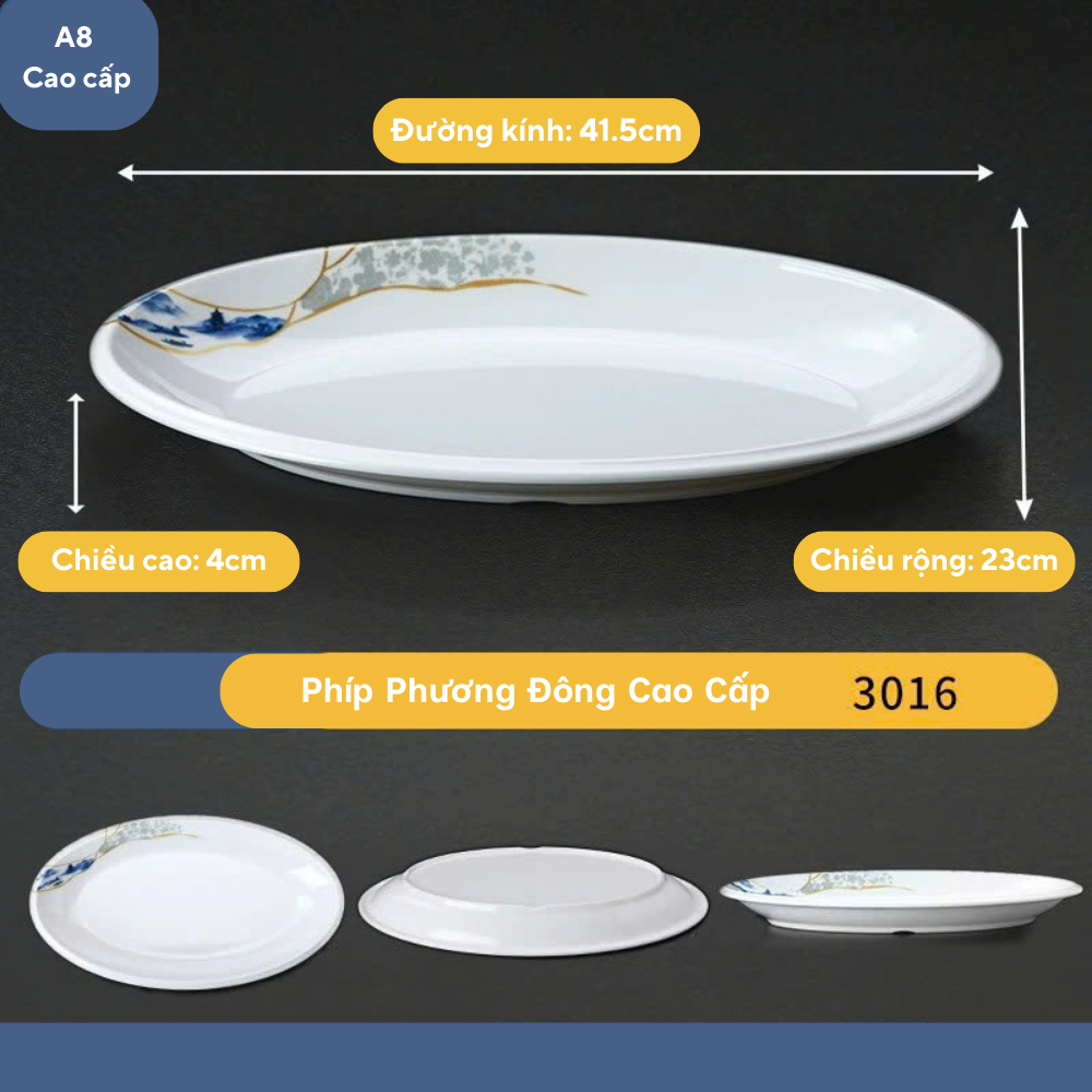 Đĩa Xoài Hoa Phương Đông Melamine Cao Cấp 3016