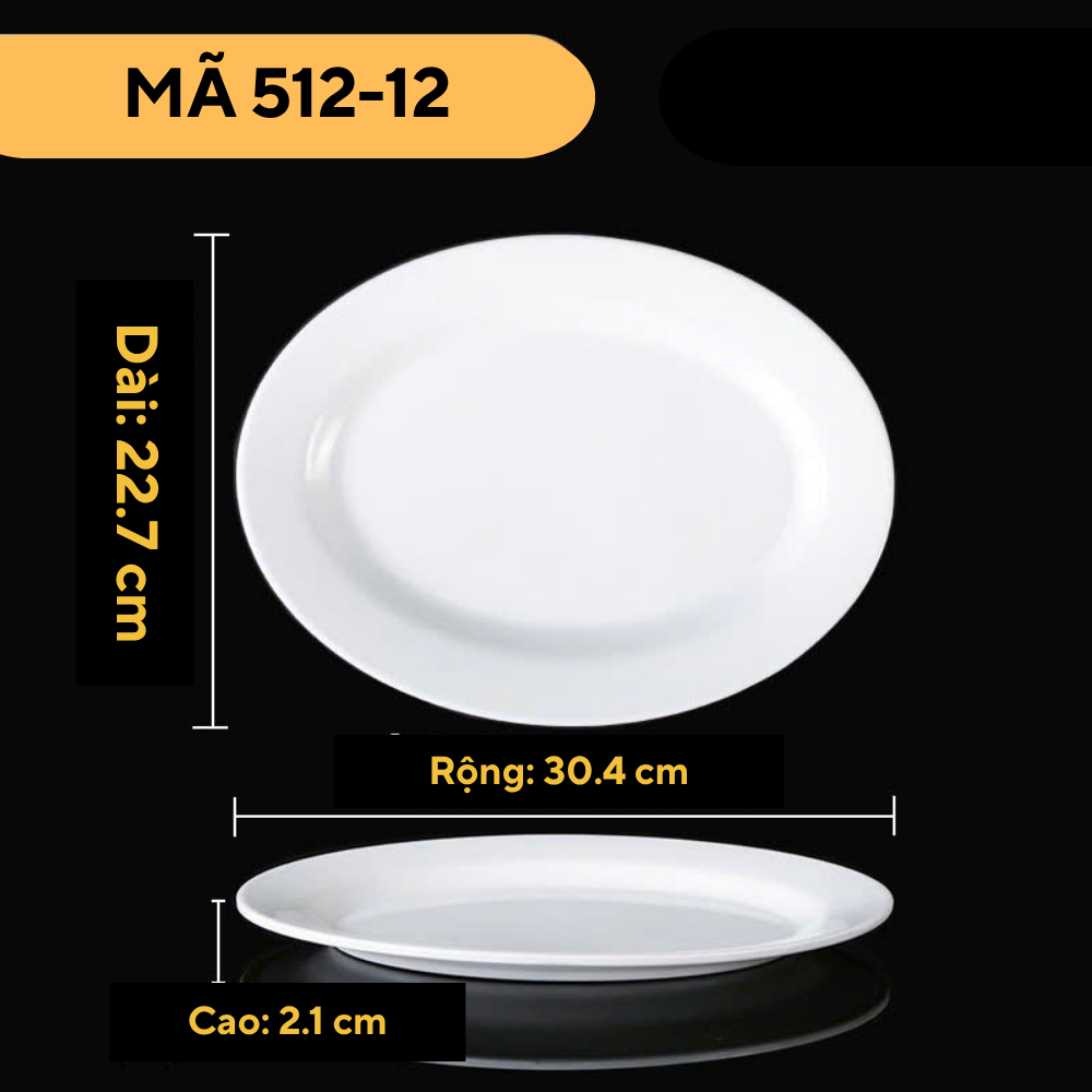 Đĩa Soài Trắng Phíp Melamine A5 512-12