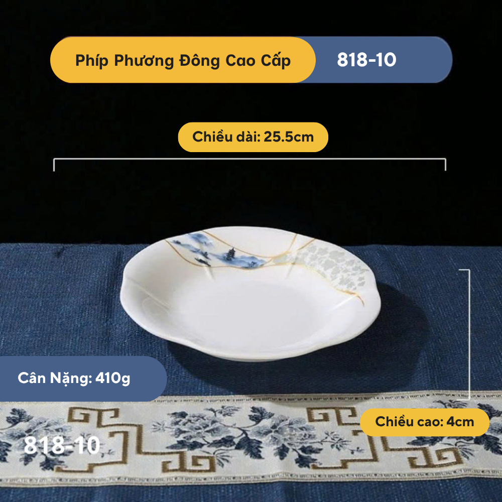 Đĩa Bông Hoa Phương Đông Melamine Cao Cấp 818-10