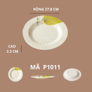 Đĩa Tròn Sâu Hoạ Tiết Lá Tre Phong Cách Nhật Bản P1011