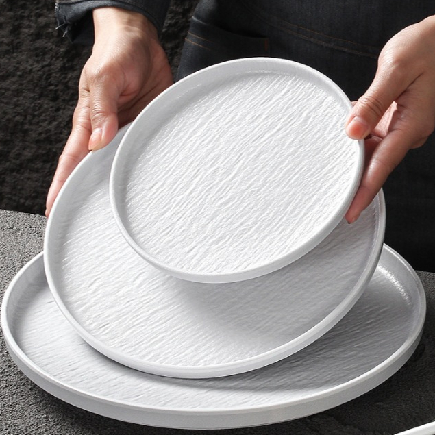 Đĩa Tròn Sâu Vân Đá Trắng Melamine A8 Cao Cấp B362-11.2