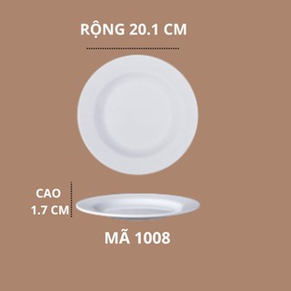 Đĩa Tròn Sâu Trắng Cao Cấp Melamine A5 P1008