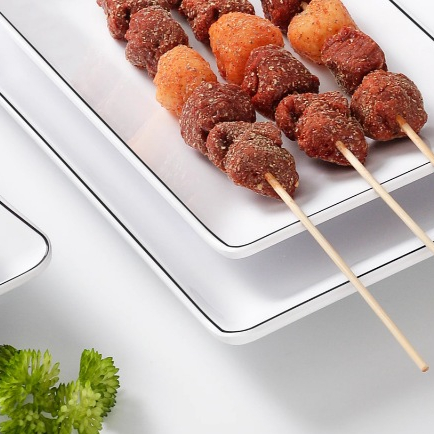 Khay Phíp Trắng Viền Đen Melamine Phong Cách Bắc Âu 7312