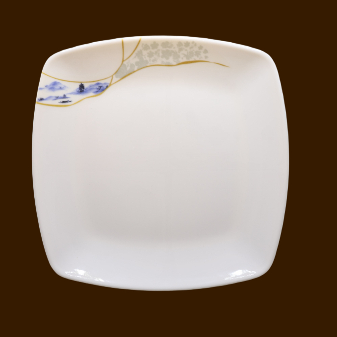 Đĩa Phíp Vuông Sâu Hoa Phương Đông Melamine Cao Cấp R420