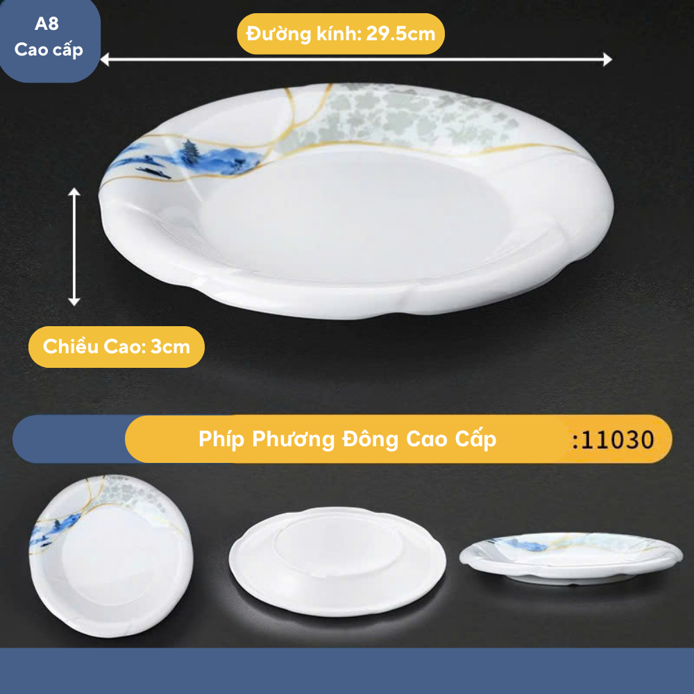 Đĩa Bông Hoa Phương Đông Melamine Cao Cấp 11030