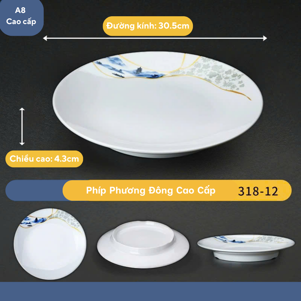 Đĩa Hoa Sâu Lòng Phương Đông Melamine 318-12