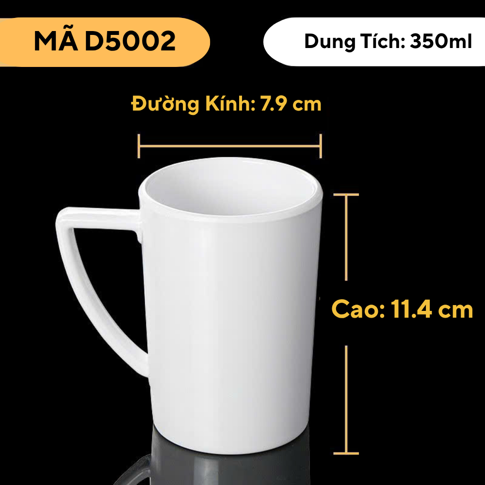 Cốc Phíp Trắng Cao Cấp Melamine A5 D5002