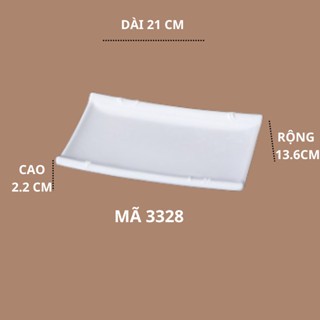 Đĩa Chữ Nhật Phíp Trắng Cao Cấp Melamine A5 3328