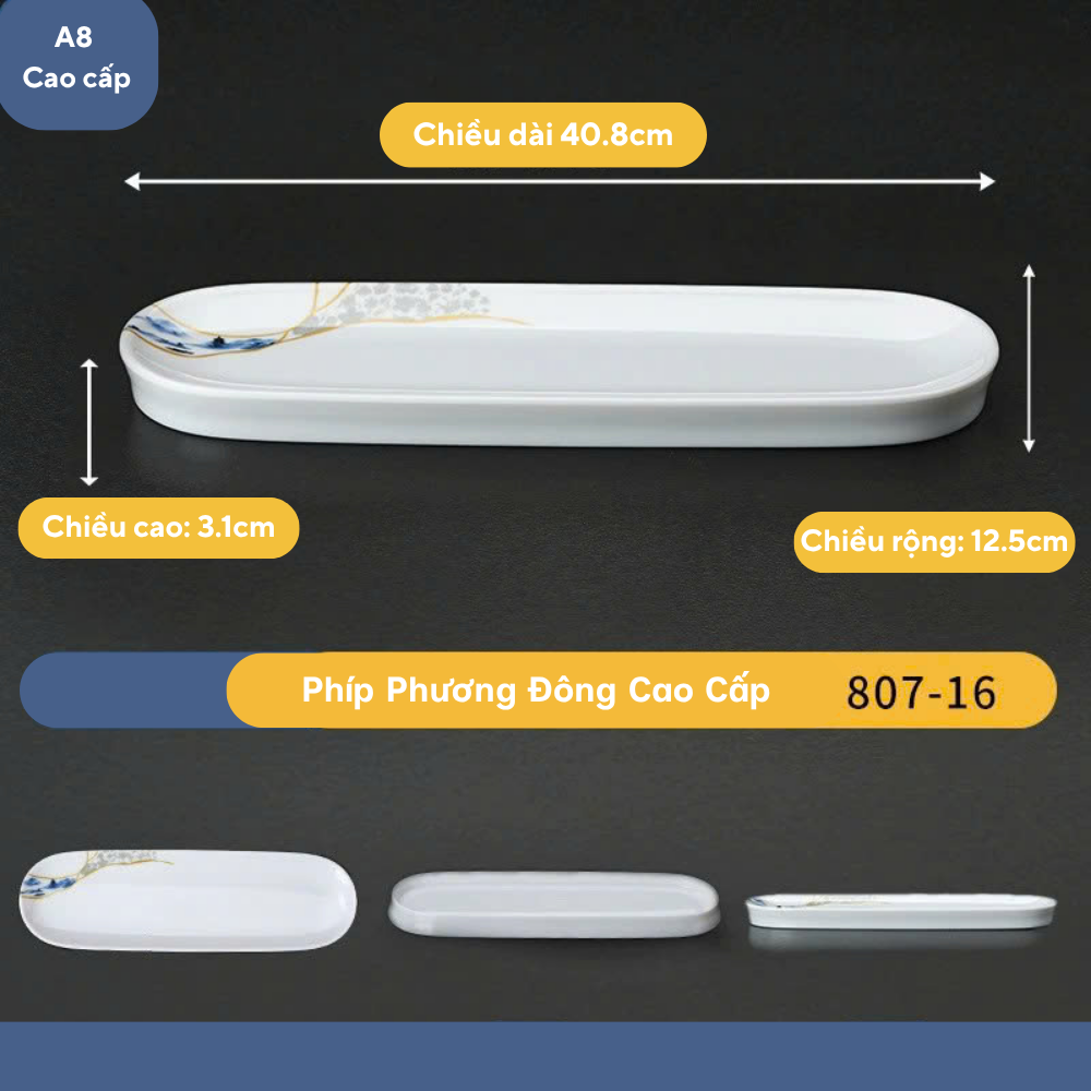Khay Phíp Hoa Phương Đông Dài Melamine Cao Cấp 807-16