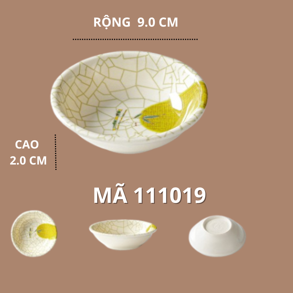 Bát Chấm Nước Mắm Phíp Hoạ Tiết Lá Tre Phong Cách Truyền Thống Nhật Bản 111019