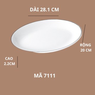 Đĩa Soài Trắng Viền Đen Phong Cách Bắc Âu Melamine A5 7111