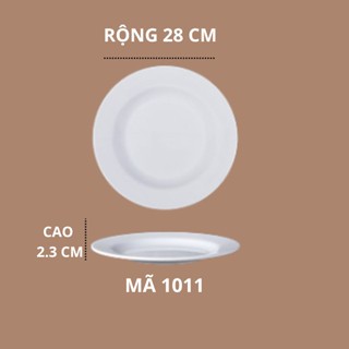 Đĩa Tròn Sâu Trắng Cao Cấp Melamine A5 P1011