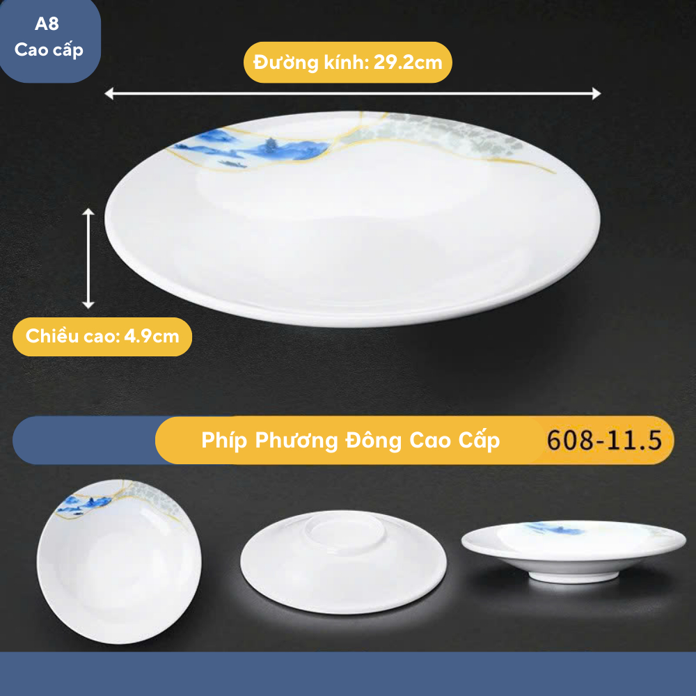 Đĩa Hoa Phương Đông Melamine Cao Cấp 608-11.5