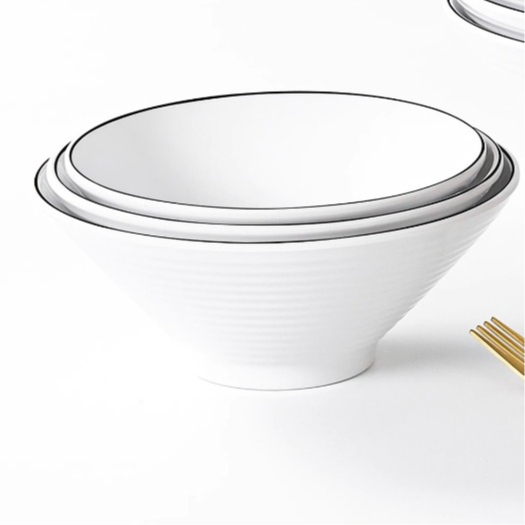 Tô Mỳ LB Phíp Trắng Viền Đen Phong Cách Bắc Âu Melamine A5 LB085A700