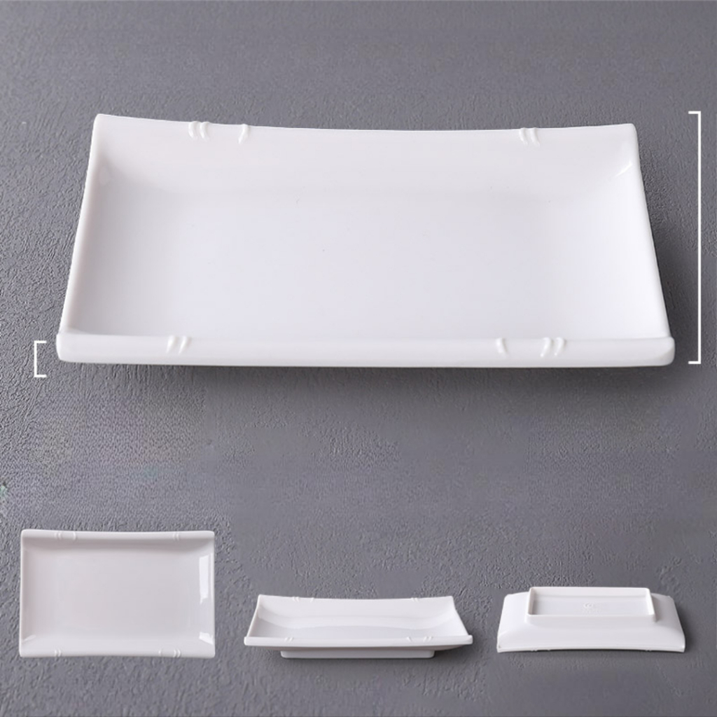 Đĩa Chữ Nhật Phíp Trắng Cao Cấp Melamine A5 3327