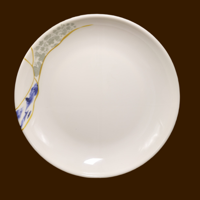 Đĩa Tròn Đế Cao Hoa Phương Đông Melamine Cao Cấp 324-12