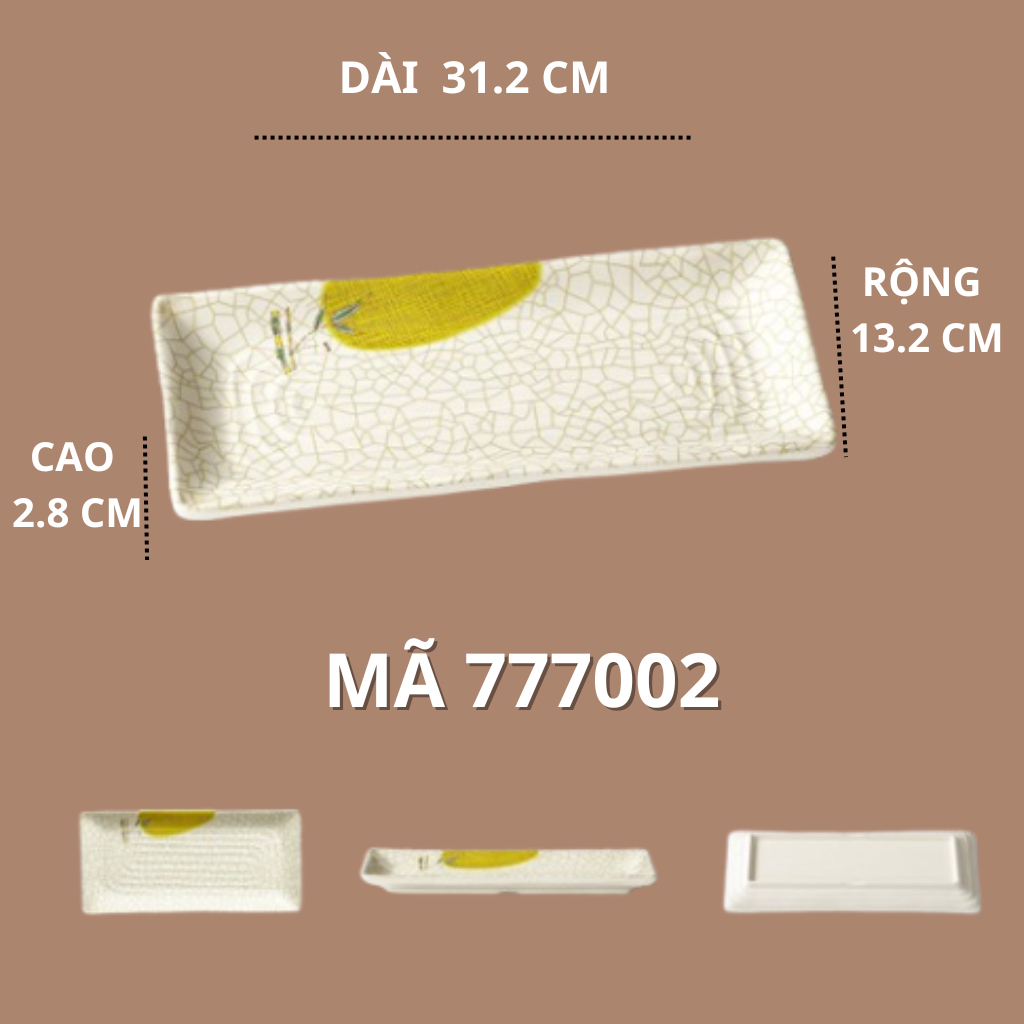 Khay Phíp Dài Hoạ Tiết Lá Tre Phong Cách Nhật Bản 777002