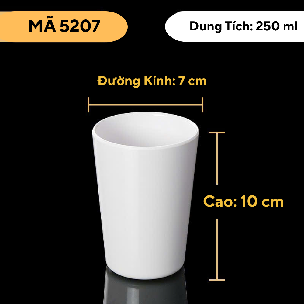 Cốc Phíp Trắng Cao Cấp Melamine A5 5207
