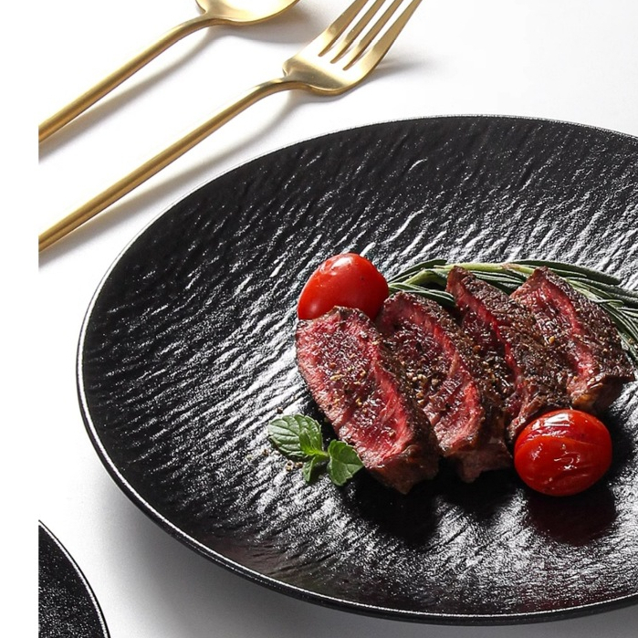 Đĩa Vân Đá Đen Melamine A8 Cao Cấp B386-9