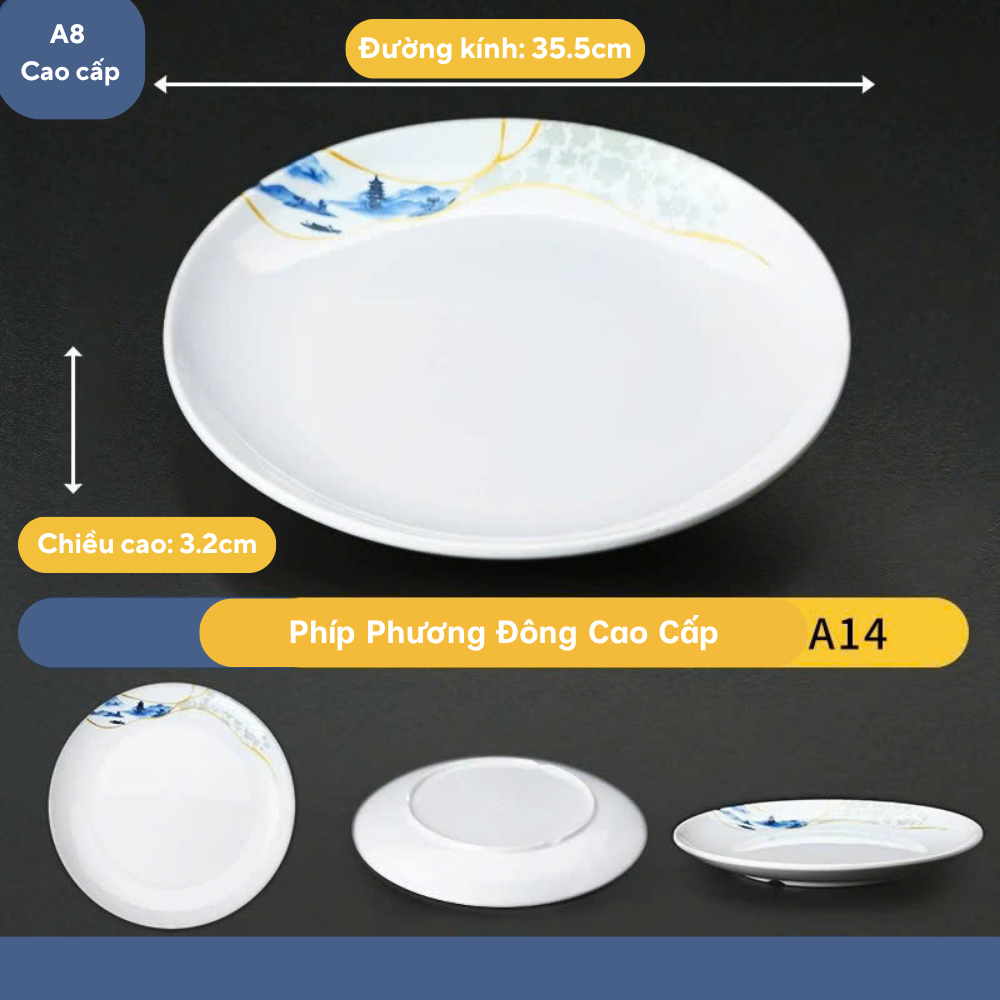 Đĩa Phíp Hoa Phương Đông Melamine Cao Cấp A14