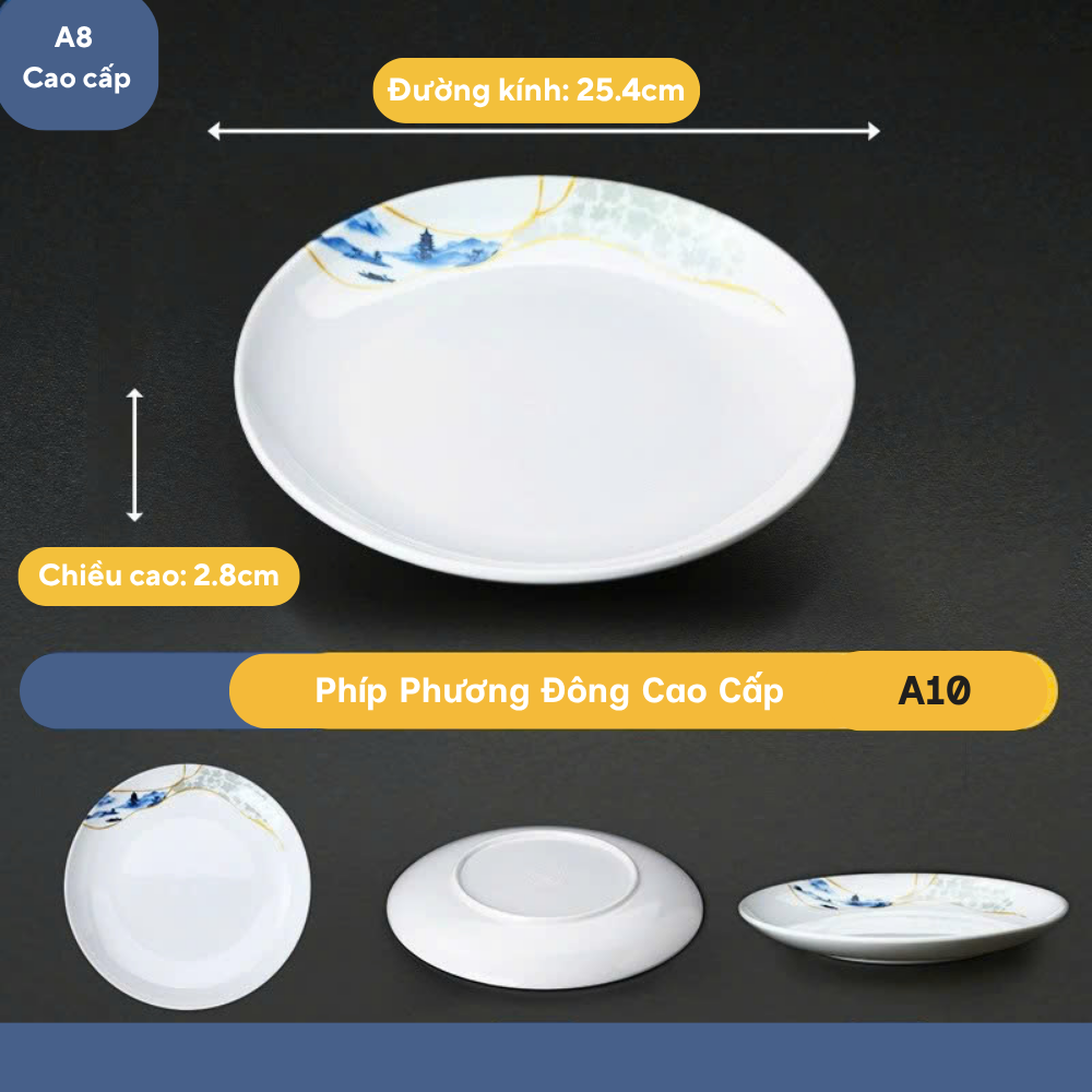 Đĩa Phíp Hoa Phương Đông Melamine Cao Cấp A10