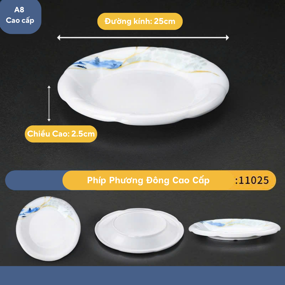 Đĩa Bông Hoa Phương Đông Melamine Cao Cấp 11025