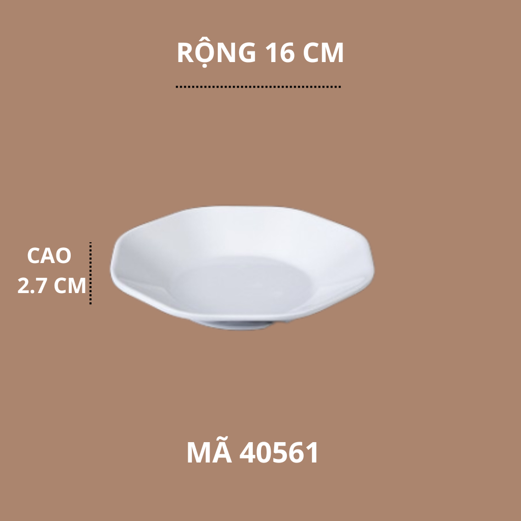 Đĩa Lục Giác Phíp Trắng Cao Cấp Melamine A5 40561
