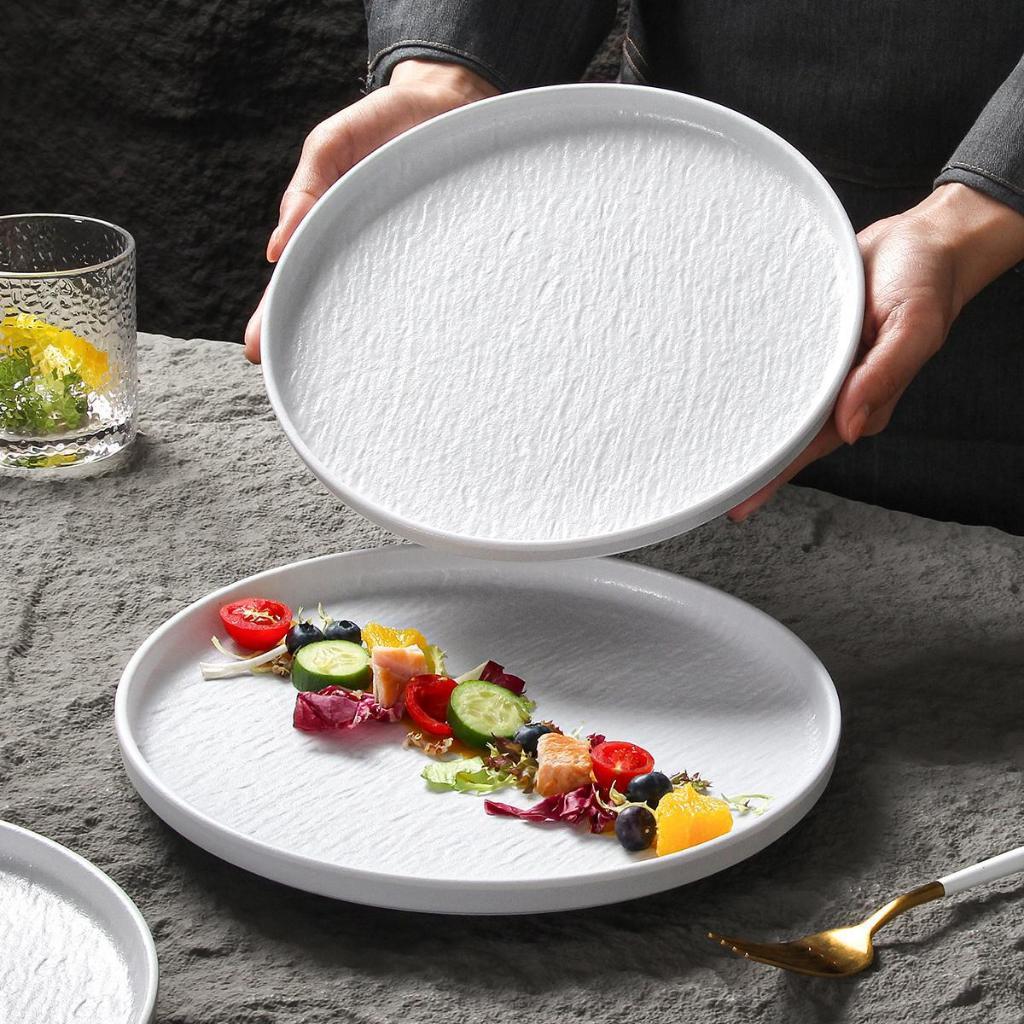 Đĩa Tròn Sâu Vân Đá Trắng Melamine A8 Cao Cấp B362-8.2