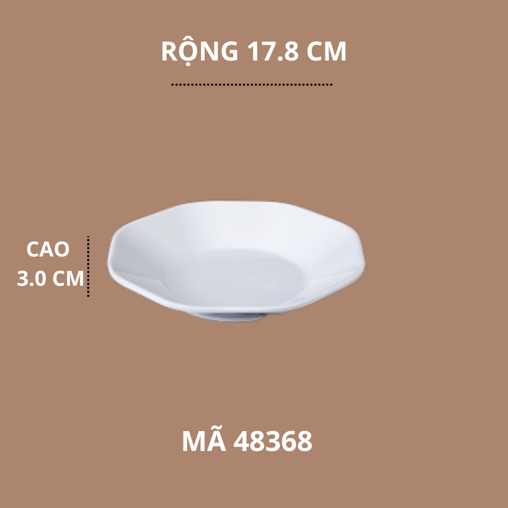 Đĩa Lục Giác Phíp Trắng Cao Cấp Melamine A5 48368