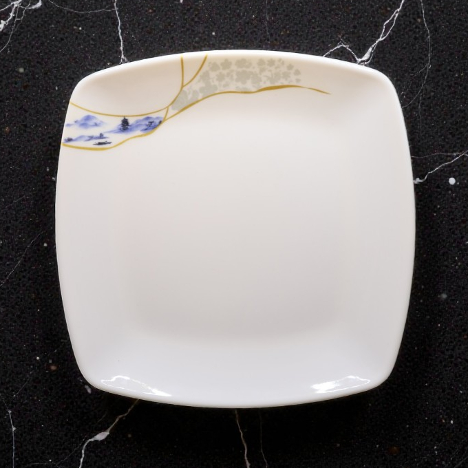 Đĩa Phíp Vuông Sâu Hoa Phương Đông Melamine Cao Cấp R421