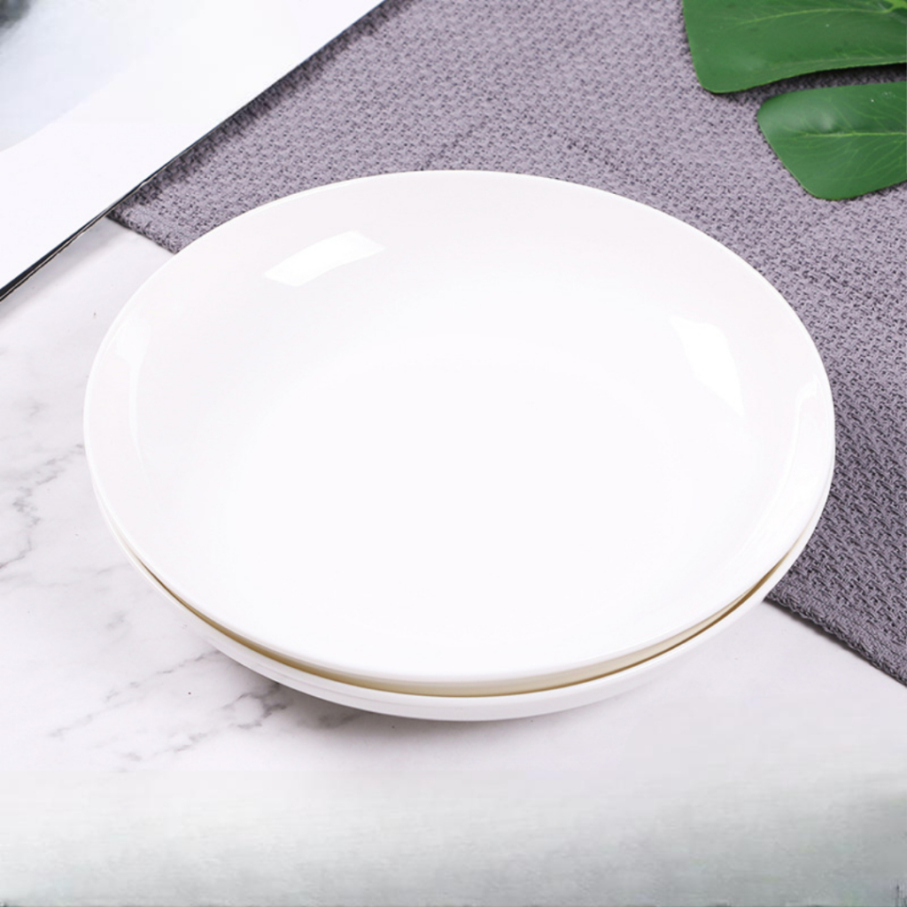 Đĩa Tròn Sâu Phíp Trắng Cao Cấp Melamine A5 226-6.5