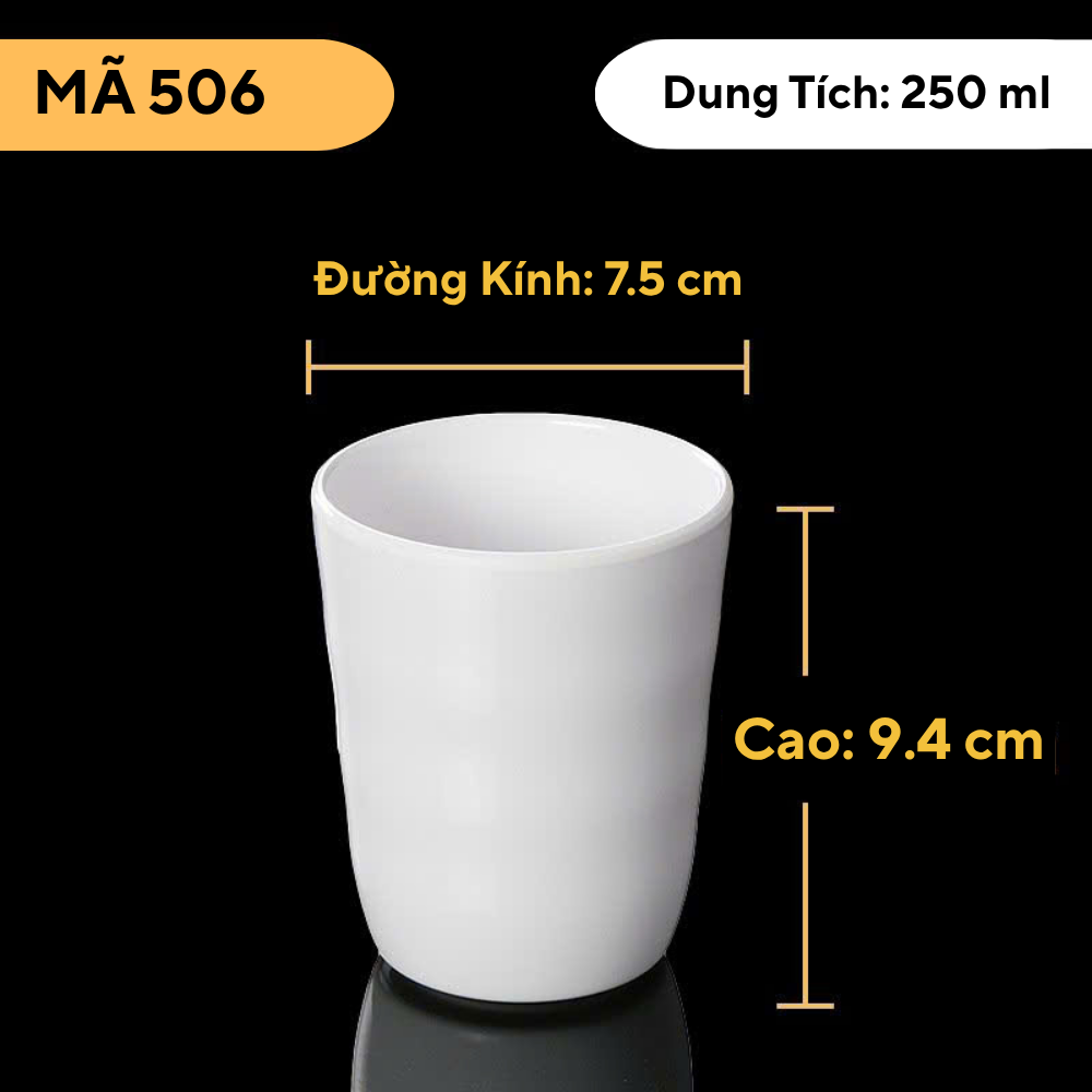Cốc Phíp Trắng Cao Cấp Melamine A5 506
