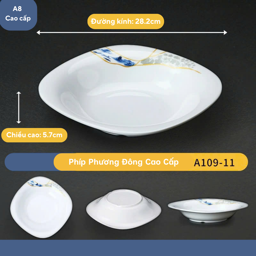 Đĩa Phíp Hoa Phương Đông Bo Melamine Cao Cấp A109-11