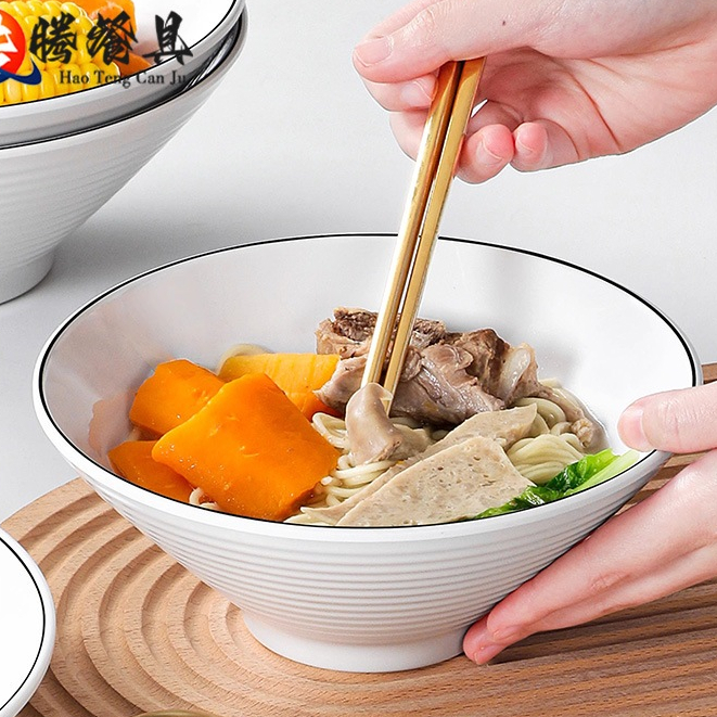 Tô Mỳ LB Phíp Trắng Viền Đen Phong Cách Bắc Âu Melamine A5 LB075A500