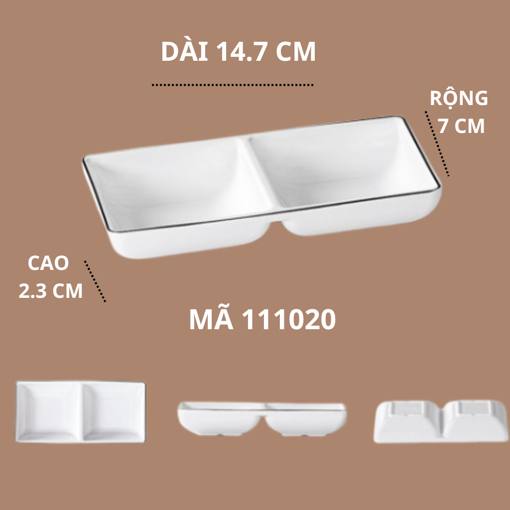 Bát Chấm Vuông Phíp Trắng Viền Đen Melamine Phong Cách Bắc Âu 111039