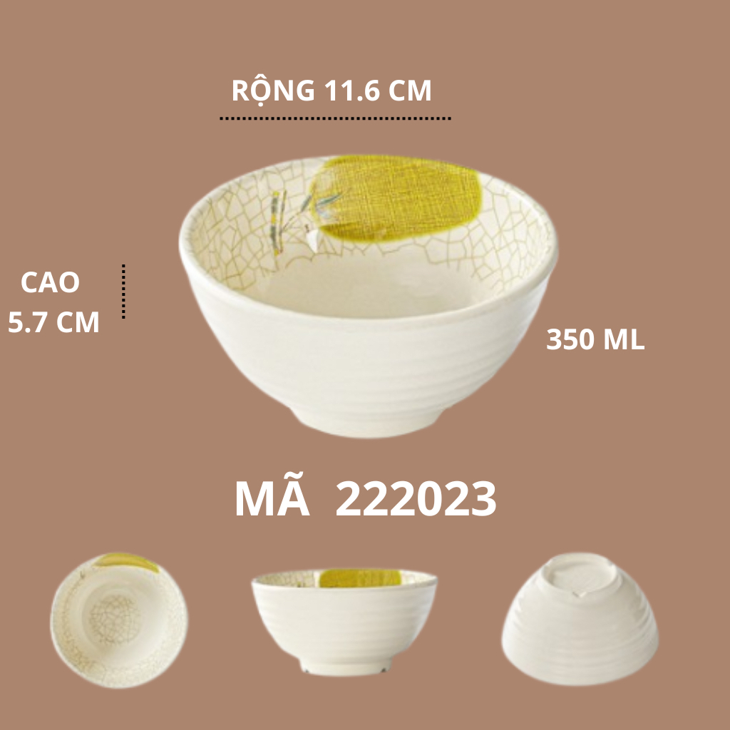 Bát Cơm Phíp Hoạ Tiết Lá Tre Phong Cách Truyền Thống Nhật Bản 222023