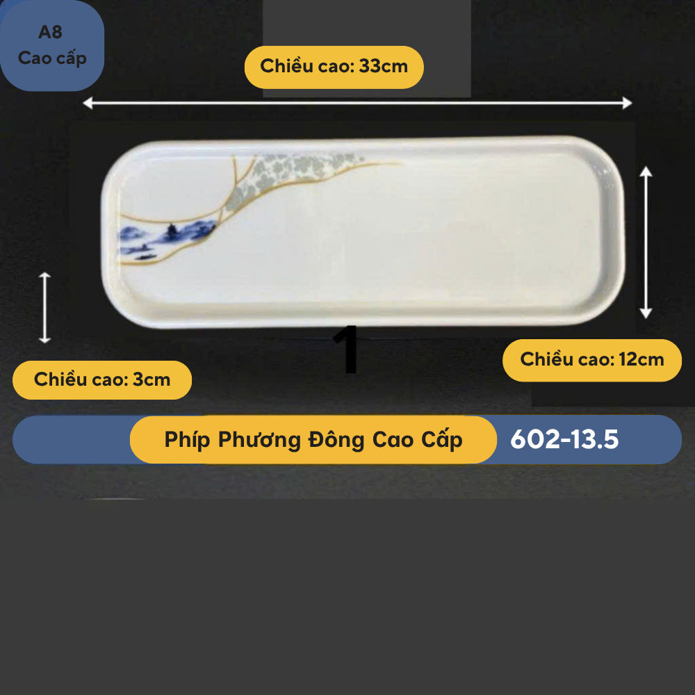 Khay Phíp Hoa Phương Đông Dài Melamine Cao Cấp 602-13.5
