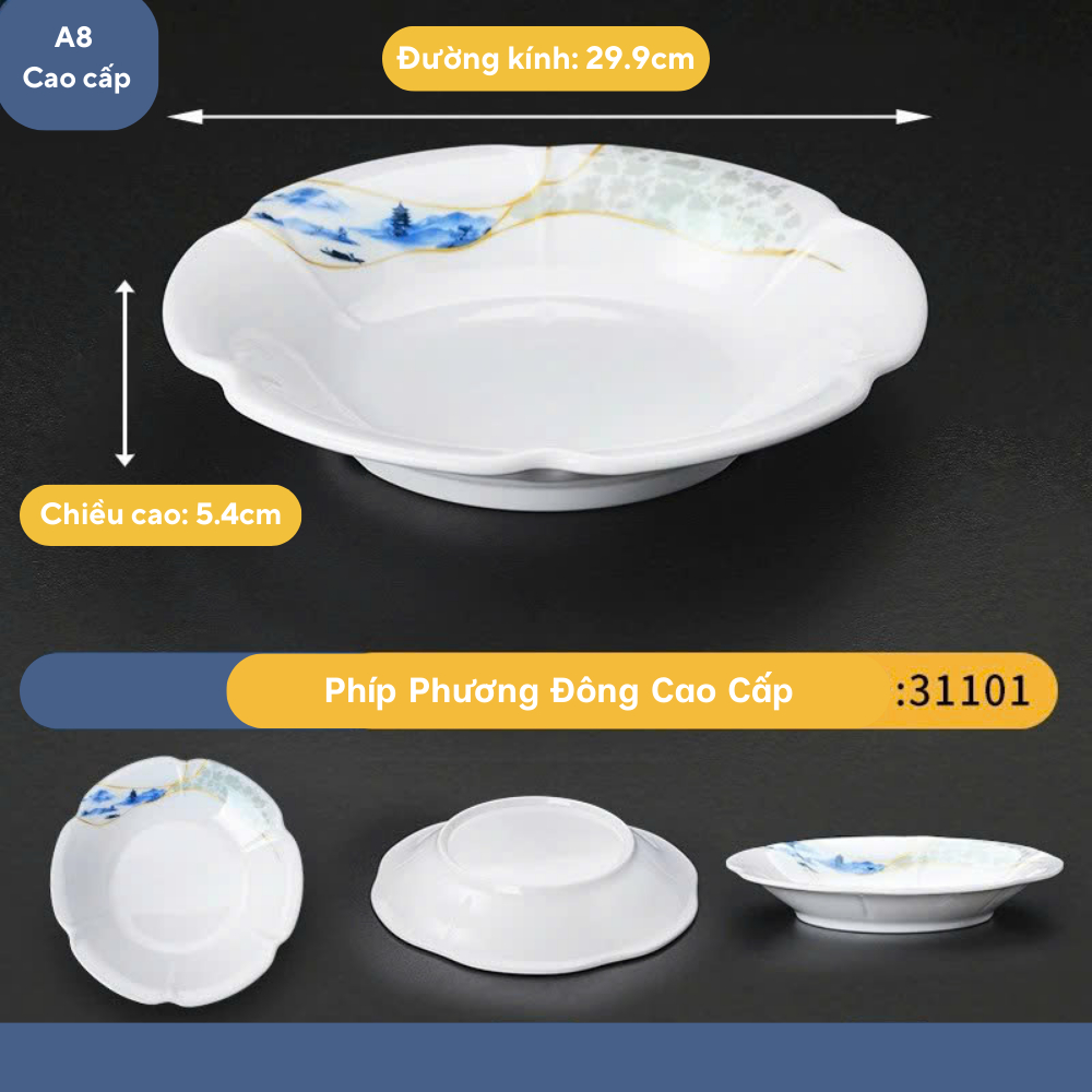 Đĩa Bông Hoa Phương Đông Melamine Cao Cấp 31101