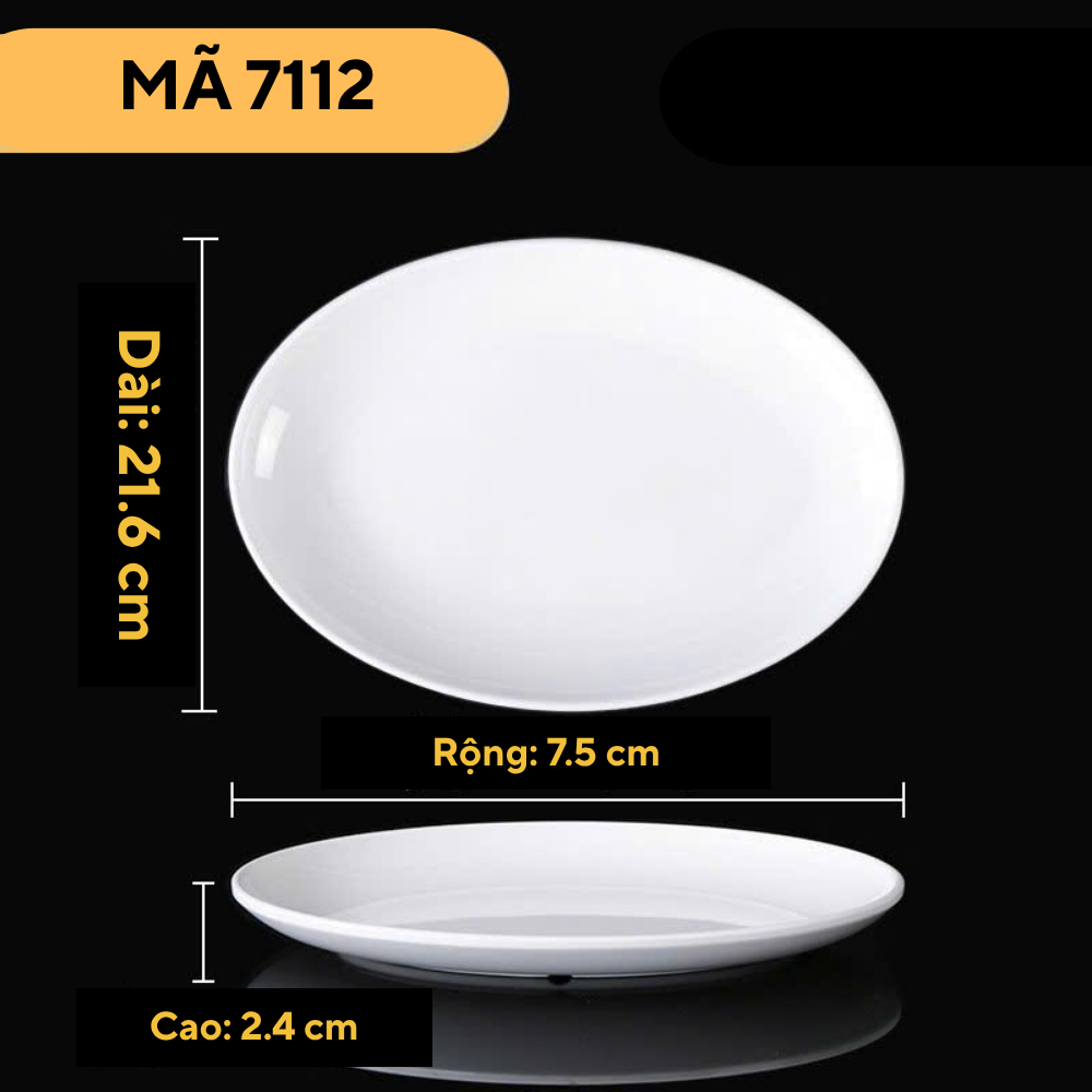 Đĩa Soài Trắng Phíp Melamine A5 7112