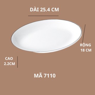 Đĩa Soài Trắng Viền Đen Phong Cách Bắc Âu Melamine A5 7110