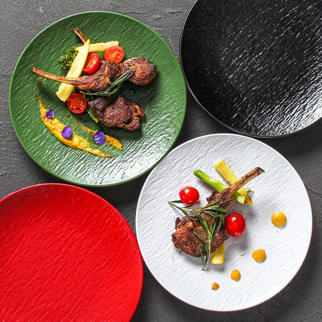 Đĩa Vân Đá Đen Melamine A8 Cao Cấp B386-9