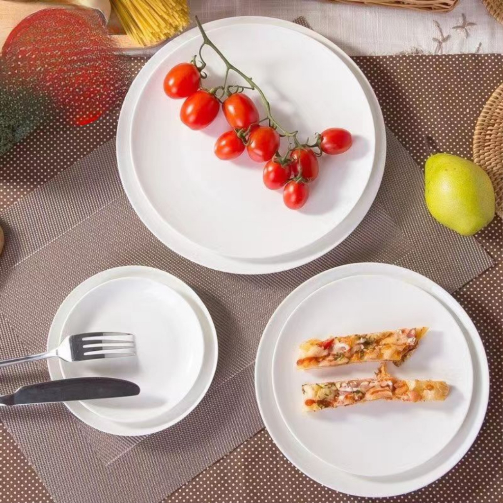 Đĩa Tròn Sâu Phíp Trắng Cao Cấp Melamine A5 226-7.5