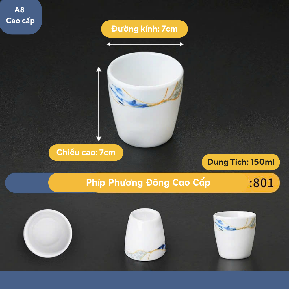 Cốc Phíp Uống Trà Hoa Phương Đông Cao Cấp 801