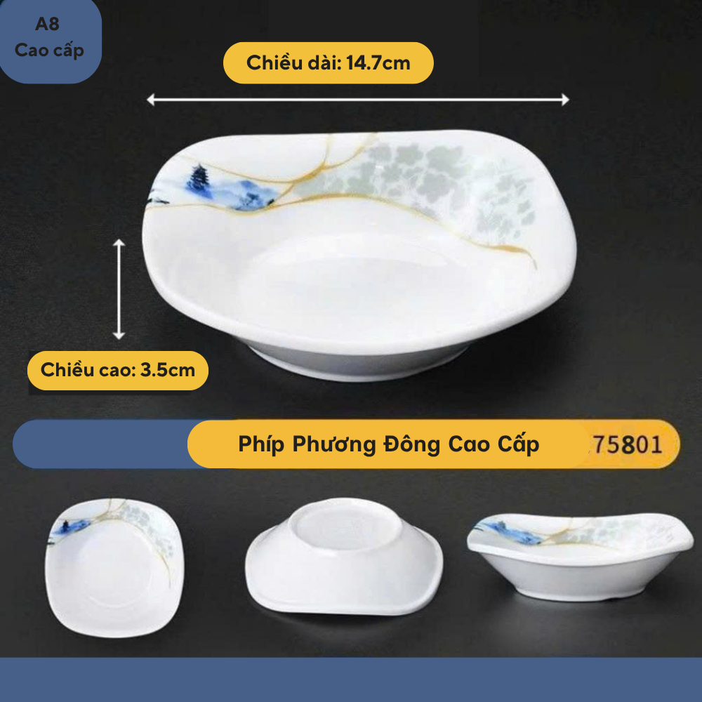 Bát Ăn Chè / Bát Chấm Hoa Phương Đông Melamine Cao Cấp 75801